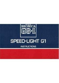 Bronica G 1 SpeedLite manual. Camera Instructions.